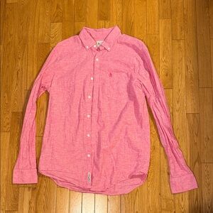 Original Penguin Linen Red Button-Down Shirt